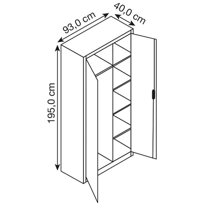 Artikelbild 2 für CP Stahlschrank C 2000 Acurado 9260-30 S10338 anthrazit, enzianblau 4 Fachböden 93,0 x 40,0 x 195,0 cm, aufgebaut, 1 St., Artikelnummer 966556
