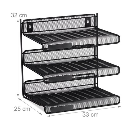 Artikelbild 6 für relaxdays Briefablagen-System schwarz, 3 Fächer, Artikelnummer 516751
