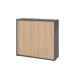 Artikelbild 1 für HAMMERBACHER Schiebetürenschrank 1753S, V1753S/G/E/BM eiche, grafit 2 Fachböden 120,0 x 40,0 x 110,0 cm, Artikelnummer 377149