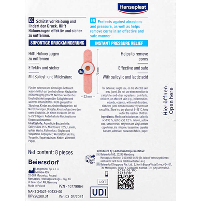 Artikelbild 5 für Hansaplast Hühneraugen-Pflaster 50430 beige, weiß, 8 St., Artikelnummer 725836