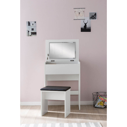 Artikelbild 7 für WOHNLING Schminktisch rechteckig Melamin, Spanplatte weiß 60,0 x 40,0 x 81,0/120,0 cm, 1 St., Artikelnummer 907354