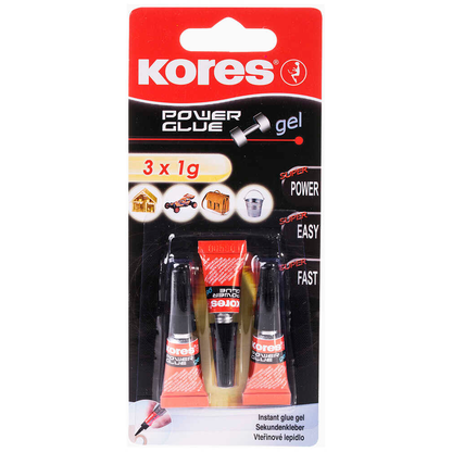 Artikelbild für Kores® Powerglue Gel Sekundenkleber 1,0 g, 3 St., Artikelnummer 766559