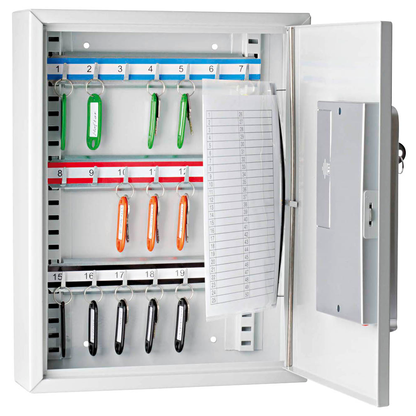 Artikelbild 3 für WEDO Schlüsseltresor lichtgrau mit 21 Haken, Elektronik- und Standardschloss, 27,0 x 8,0 x 35,0 cm, 1 St., Artikelnummer 681676