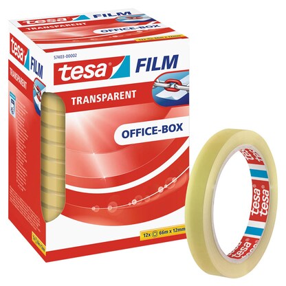 Artikelbild für tesa OFFICE-BOX Klebefilm transparent 12,0 mm x 66,0 m 12 Rollen, Artikelnummer 138776