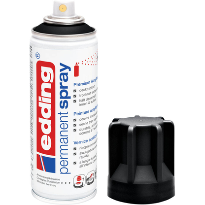 Artikelbild 2 für edding 5200 Acrylspray Sprühfarbe tiefschwarz matt, 1 St., Artikelnummer 788921