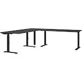 Artikelbild 1 für GERMANIA Mailand höhenverstellbarer Schreibtisch grafit L-Form, C-Fuß-Gestell schwarz 240,0 x 220,0 cm, Artikelnummer 136166