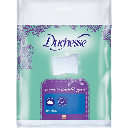 Artikelbild für Duchesse Einmalwaschlappen Waschlappen 1-lagig weiß, 50 St., Artikelnummer 158739