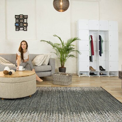 Artikelbild 4 für relaxdays Kleiderschrank, 10021977_49 weiß, transparent 145,0 x 36,5 x 198,0 cm, 1 St., Artikelnummer 522104