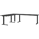 Artikelbild 1 für GERMANIA Mailand höhenverstellbarer Schreibtisch grafit L-Form, C-Fuß-Gestell schwarz 260,0 x 200,0 cm, Artikelnummer 136188