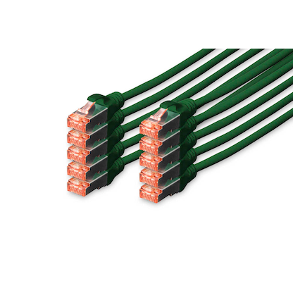 Artikelbild für DIGITUS RJ45-Stecker/RJ-45 Stecker Netzwerkkabel DK-1644-010-G-10 1,0 m grün, 10 St., Artikelnummer 381649