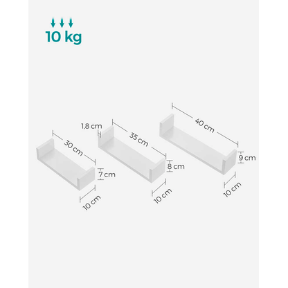 Artikelbild 2 für SONGMICS Wandregale-Set weiß 30,0/35,0/40,0 x 10,0 x 7,0/8,0/9,0 cm, 1 St., Artikelnummer 760849