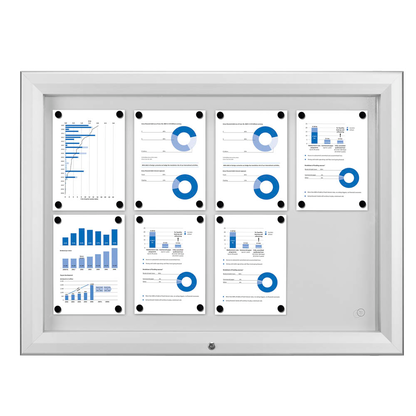 Artikelbild für Showdown® Displays Schaukasten T silber 8x DIN A4 102,5 x 4,7 x 76,0 cm, 1 St., Artikelnummer 560532