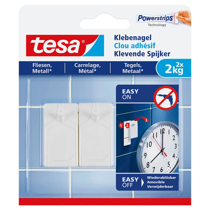 Artikelbild 2 für tesa Powerstrips Klebenägel für max. 2,0 kg, 2,4 x 4,5 cm, 2 St., Artikelnummer 398798