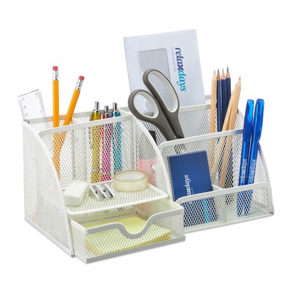 Artikelbild 6 für relaxdays Schreibtisch-Organizer weiß Metall 6 Fächer 28,0 x 14,0 x 13,0 cm, Artikelnummer 516734