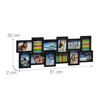 Artikelbild 7 für relaxdays Collage-Bilderrahmen schwarz 81,0 x 30,0 cm, 1 St., Artikelnummer 522117