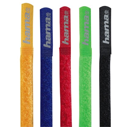 Artikelbild für hama Klettkabelbinder farbsortiert 21,5 cm x 1,6 cm, 5 St., Artikelnummer 397083