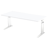 Artikelbild 1 für HAMMERBACHER US19 höhenverstellbarer Schreibtisch weiß rechteckig, C-Fuß-Gestell weiß 180,0 x 80,0 cm, Artikelnummer 864905