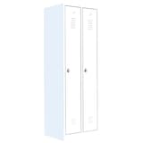 Artikelbild 1 für LÜLLMANN Spind signalweiß 510127, 2 Schließfächer 60,0 x 50,0 x 180,0 cm, Artikelnummer 185047