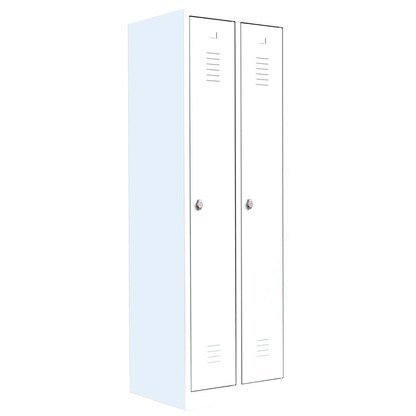 Artikelbild für LÜLLMANN Spind signalweiß 510127, 2 Schließfächer 60,0 x 50,0 x 180,0 cm, Artikelnummer 185047