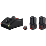 Artikelbild 1 für BOSCH Professional Werkzeugakku mit Ladegerät Starter Set 12V Li-Ion 2 x 2,0 Ah, Artikelnummer 487029