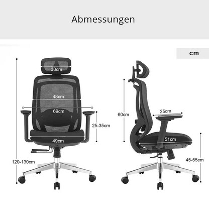 Artikelbild 5 für LÜLLMANN Bürostuhl, 210450 Stoff schwarz, Gestell alu, Artikelnummer 790679