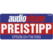 Auszeichnung „audiovision Preistipp“ für Epson EH-TW7000, Ausgabe 8/2020.