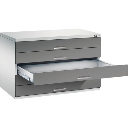 Artikelbild für CP 7100 Planschrank lichtgrau, stahlgrau 5 Schubladen 110,0 x 76,5 x 76,0 cm, 1 St., Artikelnummer 682447