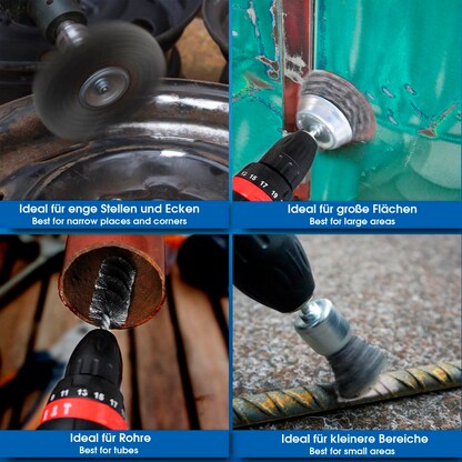 Artikelbild 3 für S&R Drahtbürsten für Bohrmaschine 5-teilig, 1 Set, Artikelnummer 316287