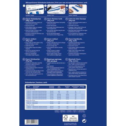 Artikelbild 4 für AVERY Zweckform Visitenkarten C32010-25 matt weiß 200 g/qm, 250 St., Artikelnummer 607402