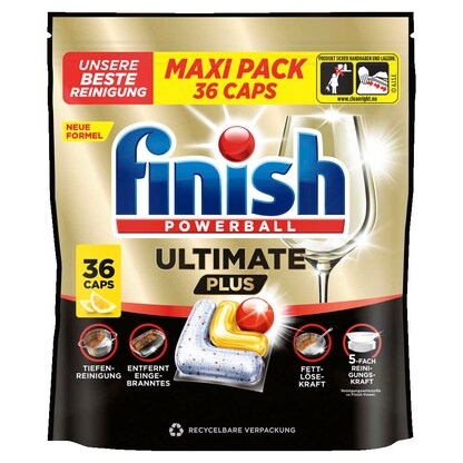 Artikelbild für finish POWERBALL ULTIMATE PLUS CITRUS Spülmaschinentabs 36 St., Artikelnummer 815286