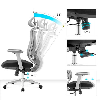 Artikelbild 6 für LÜLLMANN Bürostuhl, 210460 Stoff grau, Gestell alu, Artikelnummer 790947