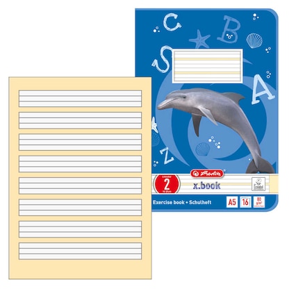 Artikelbild für herlitz Schulheft Delfin x.book Lineatur 2 2. Schuljahr liniert A5 ohne Rand, 16 Blatt, 1 St., Artikelnummer 801759