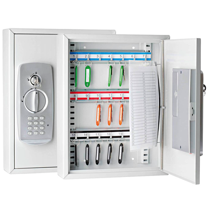 Artikelbild für WEDO Schlüsseltresor lichtgrau mit 21 Haken, Elektronik- und Standardschloss, 27,0 x 8,0 x 35,0 cm, 1 St., Artikelnummer 681676