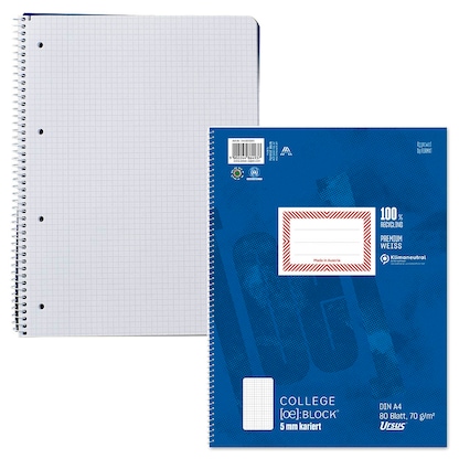 Artikelbild für Ursus Collegeblock OE kariert DIN A4 Innenrand, 1 Block, Artikelnummer 297137
