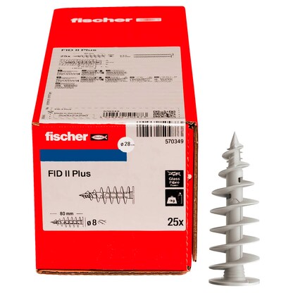Artikelbild für fischer FID II Plus 570349 Dämmstoffdübel Ø 28 mm x 80 mm, 25 St., Artikelnummer 481019