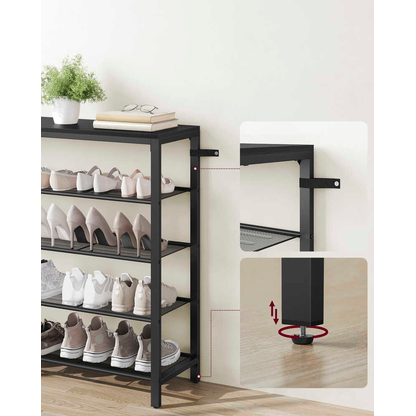 Artikelbild 4 für VASAGLE Schuhregal greige, schwarz 100,0 x 30,0 x 92,5 cm, 1 St., Artikelnummer 759247