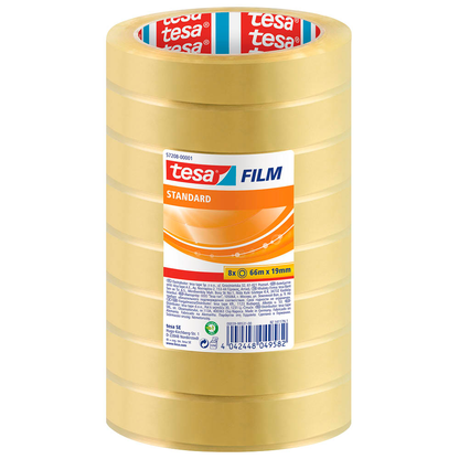 Artikelbild 2 für tesa STANDARD Klebefilm transparent 19,0 mm x 66,0 m 8 Rollen, Artikelnummer 455436