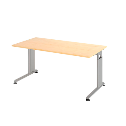 Artikelbild 5 für HAMMERBACHER Popular höhenverstellbarer Schreibtisch ahorn rechteckig, C-Fuß-Gestell silber 160,0 x 80,0 cm, Artikelnummer 990788