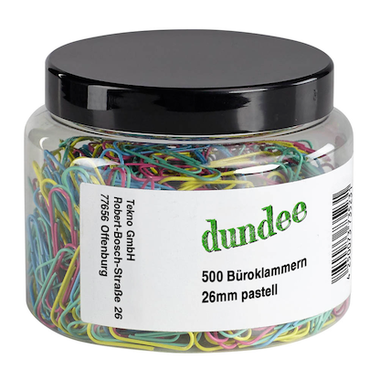 Artikelbild für dundee Büroklammern farbsortiert lackiert, 500 St., Artikelnummer 422227