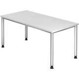 Artikelbild 1 für HAMMERBACHER Orbis höhenverstellbarer Schreibtisch weiß rechteckig, 4-Fuß-Gestell silber 160,0 x 80,0 cm, Artikelnummer 637569