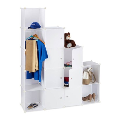 Artikelbild 7 für relaxdays Kleiderschrank, 10021969_49 weiß, transparent 145,5 x 36,5 x 145,5 cm, 1 St., Artikelnummer 522146