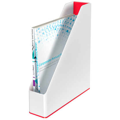 Artikelbild für LEITZ Stehsammler WOW Duo Colour 53621026 perlweiß/rot Kunststoff, DIN A4, 1 St., Artikelnummer 235307