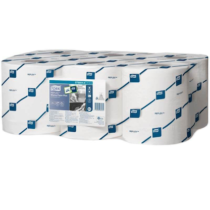 Artikelbild 2 für TORK Putztuchrollen Reflex™ M4 Advanced 2-lagig weiß, 450 Blätter, 6 Rollen, Artikelnummer 308200