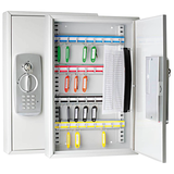 Artikelbild 1 für WEDO Schlüsseltresor lichtgrau mit 32 Haken, Elektronik- und Standardschloss, 30,0 x 8,0 x 45,0 cm, 1 St., Artikelnummer 683664