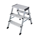 Artikelbild 1 für KRAUSE Klapptritt MONTO Treppo silber 2x 3 Stufen, H: 73,0 cm, Artikelnummer 567565