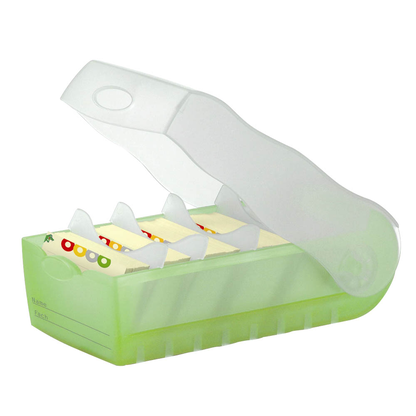 Artikelbild für HAN Croco Karteikasten DIN A8 für 500 Karteikarten grün mit Deckel, Artikelnummer 576751