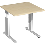Artikelbild 1 für geramöbel Flex Schreibtisch ahorn quadratisch, C-Fuß-Gestell silber 80,0 x 80,0 cm, Artikelnummer 881639