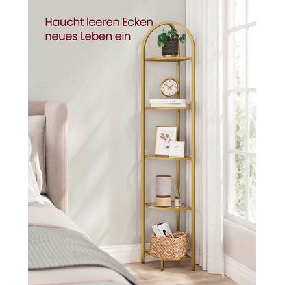 Artikelbild 4 für VASAGLE Eckregal gold 28,0 x 28,0 x 158,0 cm, 1 St., Artikelnummer 290058