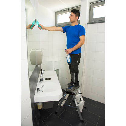 Artikelbild 2 für KRAUSE Klapptritt MONTO Treppo silber 2x 3 Stufen, H: 73,0 cm, Artikelnummer 567565