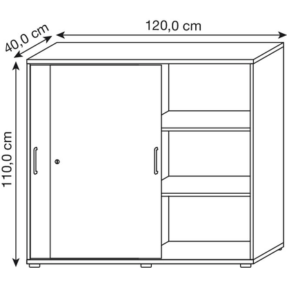 Artikelbild 2 für HAMMERBACHER Schiebetürenschrank 1753S, V1753S/3/3/BS ahorn 2 Fachböden 120,0 x 40,0 x 110,0 cm, Artikelnummer 992594